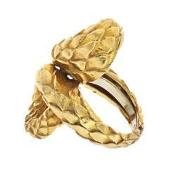 David Webb DAVID WEBB PLATINUM 18K YELLOW GOLD TWISTED SCALES RING - 3344113