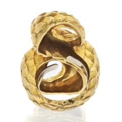 David Webb DAVID WEBB PLATINUM 18K YELLOW GOLD TWISTED SCALES RING - 3344115