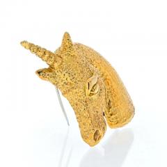 David Webb DAVID WEBB PLATINUM 18K YELLOW GOLD UNICORN BROOCH - 2483861