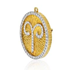 David Webb DAVID WEBB PLATINUM 18K YELLOW GOLD ZODIAC ARIES LARGE PENDANT - 2444464