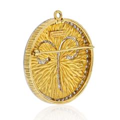David Webb DAVID WEBB PLATINUM 18K YELLOW GOLD ZODIAC ARIES LARGE PENDANT - 2444465