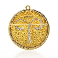 David Webb DAVID WEBB PLATINUM 18K YELLOW GOLD ZODIAC ARIES LARGE PENDANT - 2444466