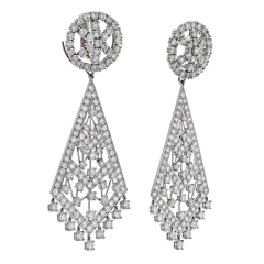 David Webb DAVID WEBB PLATINUM 36 CARATS DIAMOND CHANDELIER EARRINGS - 2765416