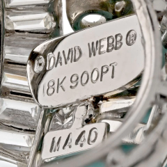 David Webb DAVID WEBB PLATINUM OVAL CABOCHON CUT TURQUOISE AND DIAMOND RING - 2858308