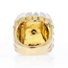 David Webb DAVID WEBB ROCK CRYSTAL 18K YELLOW GOLD DIAMOND FLUTED ROCK CRYSTAL RING - 2621898
