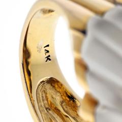 David Webb DAVID WEBB ROCK CRYSTAL 18K YELLOW GOLD DIAMOND FLUTED ROCK CRYSTAL RING - 2621900