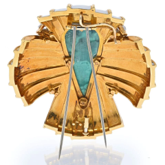 David Webb DAVID WEBB WHITE ENAMEL AND MALACHITE MALTESE CROSS BROOCH - 2707890