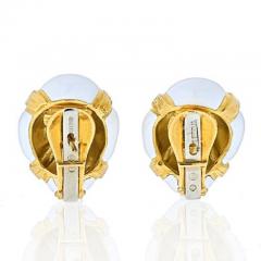 David Webb DAVID WEBB WHITE ENAMEL TEXTURED X CLIP EARRINGS - 1977138