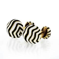 David Webb DAVID WEBB ZEBRA 18K YELLOW GOLD STRIPE CUFF LINKS - 1767496