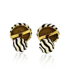 David Webb DAVID WEBB ZEBRA 18K YELLOW GOLD STRIPE CUFF LINKS - 1767497