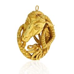 David Webb DAVID WEBB ZODIAC KINGDOM 18K YELLOW GOLD ARIES PENDANT - 1809454