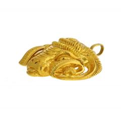 David Webb DAVID WEBB ZODIAC KINGDOM 18K YELLOW GOLD GOLD ARIES RAM HEAD PENDANT - 1809465