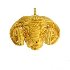 David Webb DAVID WEBB ZODIAC KINGDOM 18K YELLOW GOLD GOLD ARIES RAM HEAD PENDANT - 1809466