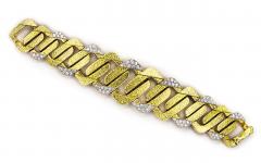 David Webb David Webb 12 00cts Diamond Hammered Large Link Bracelet - 1674968