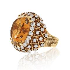 David Webb David Webb 18K Gold Diamond Citrine Ring - 1664760