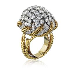 David Webb David Webb 18K Gold Diamond Pave Bombe Ring - 1664983