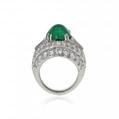 David Webb David Webb 18K Gold Green Emerald And Diamond Bombe Ring - 1666061