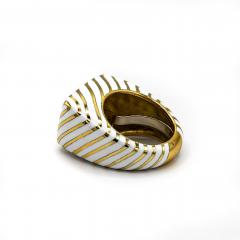 David Webb David Webb 18K Gold White Enamel Ring - 1665024