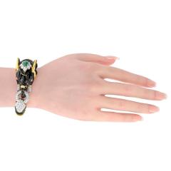 David Webb David Webb 18K Yellow Gold Black Enamel Elephant Bracelet - 4814190