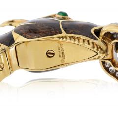 David Webb David Webb 18K Yellow Gold Brown Horse Green Eye Bracelet - 4814286