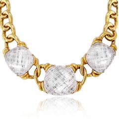 David Webb David Webb 18K Yellow Gold Crystal Pool Rock Crystal Necklace - 4814274