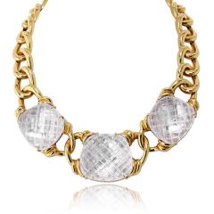 David Webb David Webb 18K Yellow Gold Crystal Pool Rock Crystal Necklace - 4817811