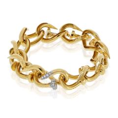 David Webb David Webb 18K Yellow Gold Diamond Nail Link 7 25 inches Bracelet - 4323120