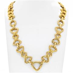 David Webb David Webb 18K Yellow Gold Hammered Link Long Convertible Necklace - 4400086