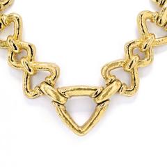 David Webb David Webb 18K Yellow Gold Hammered Link Long Convertible Necklace - 4400088