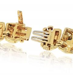 David Webb David Webb 18K Yellow Gold Nugget Style Graduated Panel Necklace - 4383148