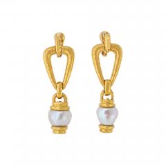David Webb David Webb 18K Yellow Gold Pearl Drop Pendulum Earrings - 4326159