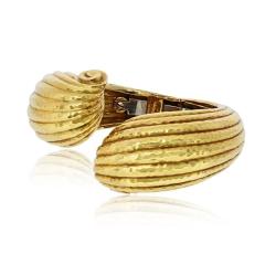 David Webb David Webb 18K Yellow Gold Scroll Crossover Fluted Bracelet - 4600991