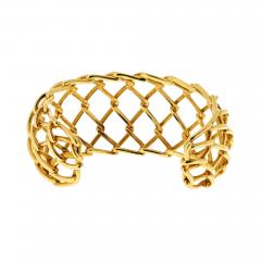 David Webb David Webb 18K Yellow Gold Weave Cuff Openwork Bracelet - 3993473