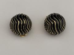 David Webb David Webb 18k Black Enameled Earrings estate Barbra Streisand - 1406267