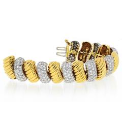 David Webb David Webb 1970s Alternating Diamond Link 20 00cts Bracelet - 1673401