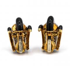 David Webb David Webb 1980s Black Enamel Diamond Earrings - 1667886