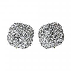 David Webb David Webb Bombe 18K White Gold Pave Round Cut Diamond Earrings - 4379047