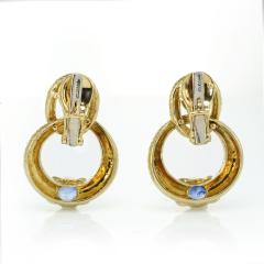 David Webb David Webb Cabochon Sapphire Door Knocker Earrings - 1667984