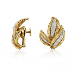 David Webb David Webb Diamond Leaf Earrings - 4387727