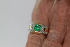 David Webb David Webb Emerald Diamond Ring 18 Karat - 3448811