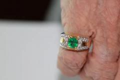 David Webb David Webb Emerald Diamond Ring 18 Karat - 3448825
