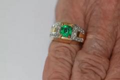 David Webb David Webb Emerald Diamond Ring 18 Karat - 3448833