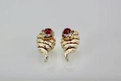 David Webb David Webb Enamel Ruby Diamond Snake Earrings - 3451606