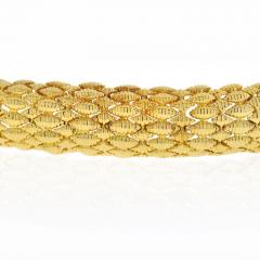 David Webb David Webb Flexible 18K Yellow Gold Textured One Line Multi Gold Link Bracelet - 1673964