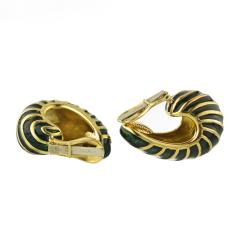 David Webb David Webb Green Enamel Shrimp Clip On Earrings - 1668360