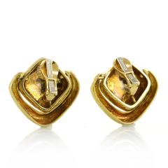 David Webb David Webb Hammered Door Knocker Clip On Earrings - 1667948