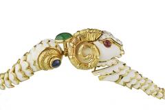 David Webb David Webb Kingdom White Enamel Aries Ram Bracelet - 1673579