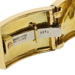 David Webb David Webb Platinum 18K YG Buckle Cuff Red Enamel Diamond Bangle Bracelet - 4452948