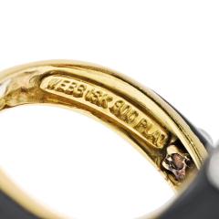David Webb David Webb Platinum 18K Yellow Gold Black Leopard With Diamond Spots Ring - 4232141