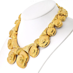 David Webb David Webb Platinum 18K Yellow Gold Hammered Clouf Collar Necklace - 4013789